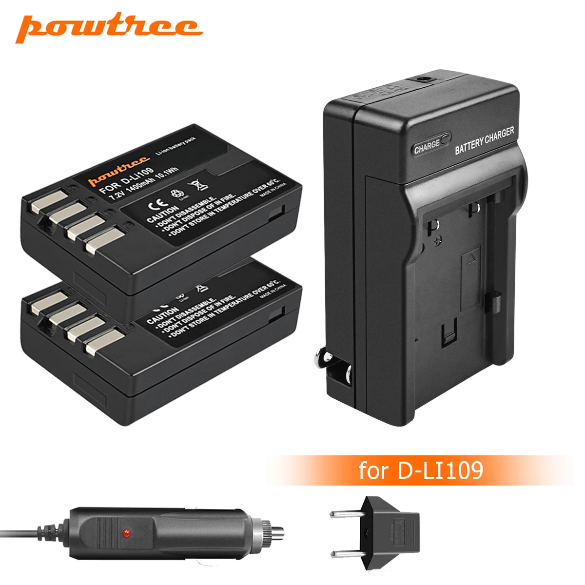 

Powtree D Li109 DLi109 D-Li109 Battery+Charger For Pentax K-70 K70 K-50 K50 K-30 K30 K-S1 KS1 K-S2 KS2 K-r Kr L10