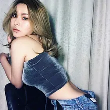 Новинка, женская мода, летний корейский стиль, короткий секционный сексуальный камзол, Женский Галстук, золотой бархат, топы, велюровый жилет Q116