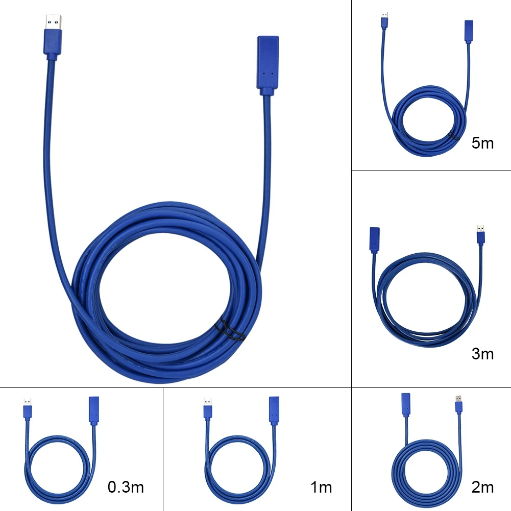

USB 3.0 Male to Female Data Cord Computer Mouse Keyboard U Disk Extension Cable(Blue) different length available