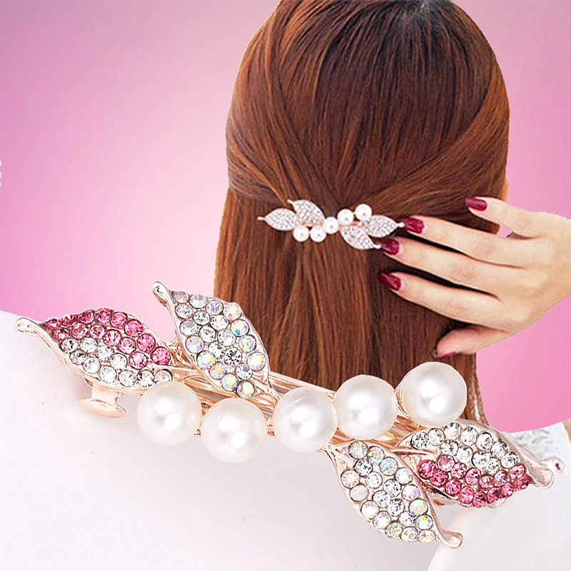 1 Pc Pearl Crystal Hair Barrette Hair Clip Hairpins Hair Accessories For Women