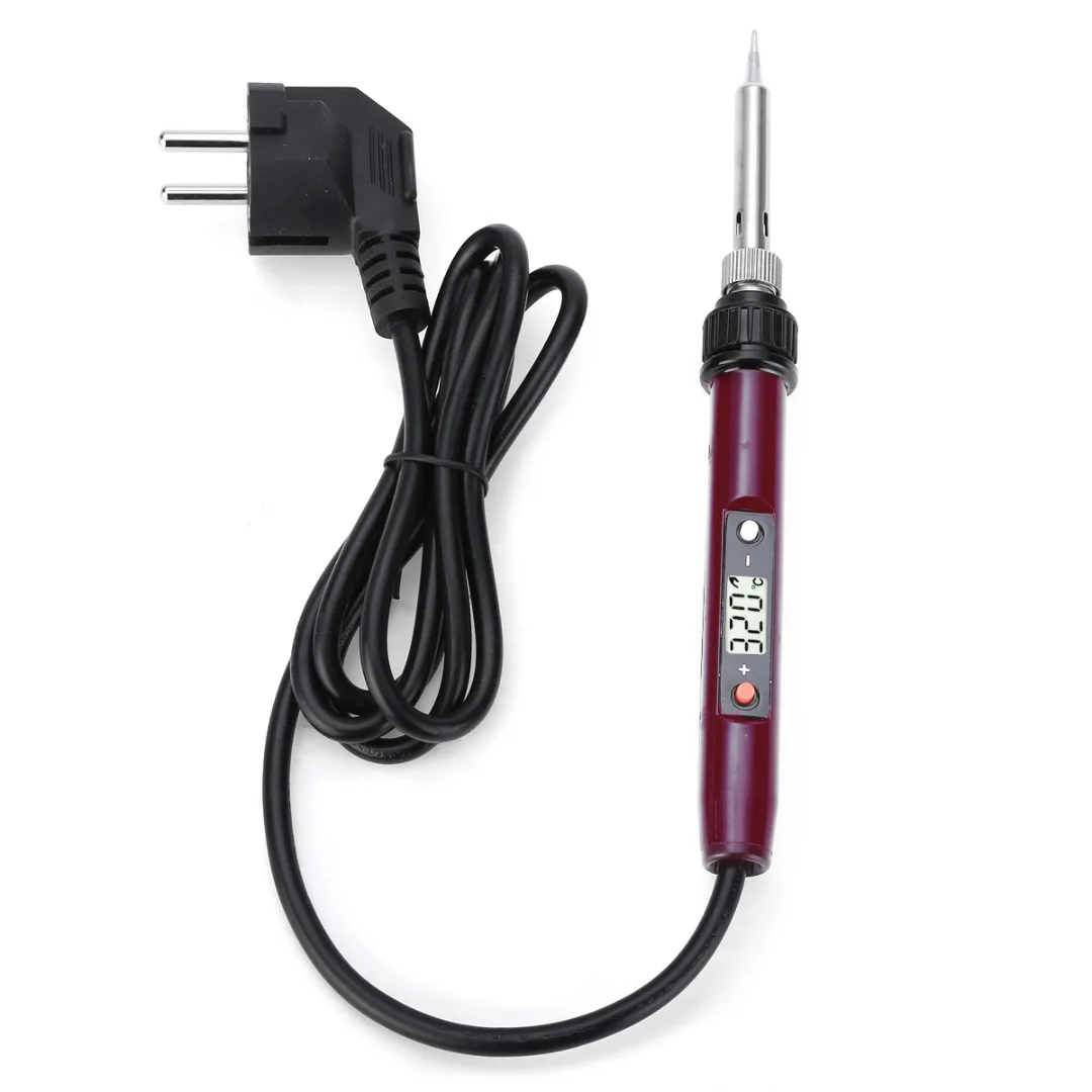 

80W 220V Electric Soldering Iron Welding Tool Hand Solder Wire Tweezers EU Plug Digital Display Soldering Iron Black / Red 1.35M