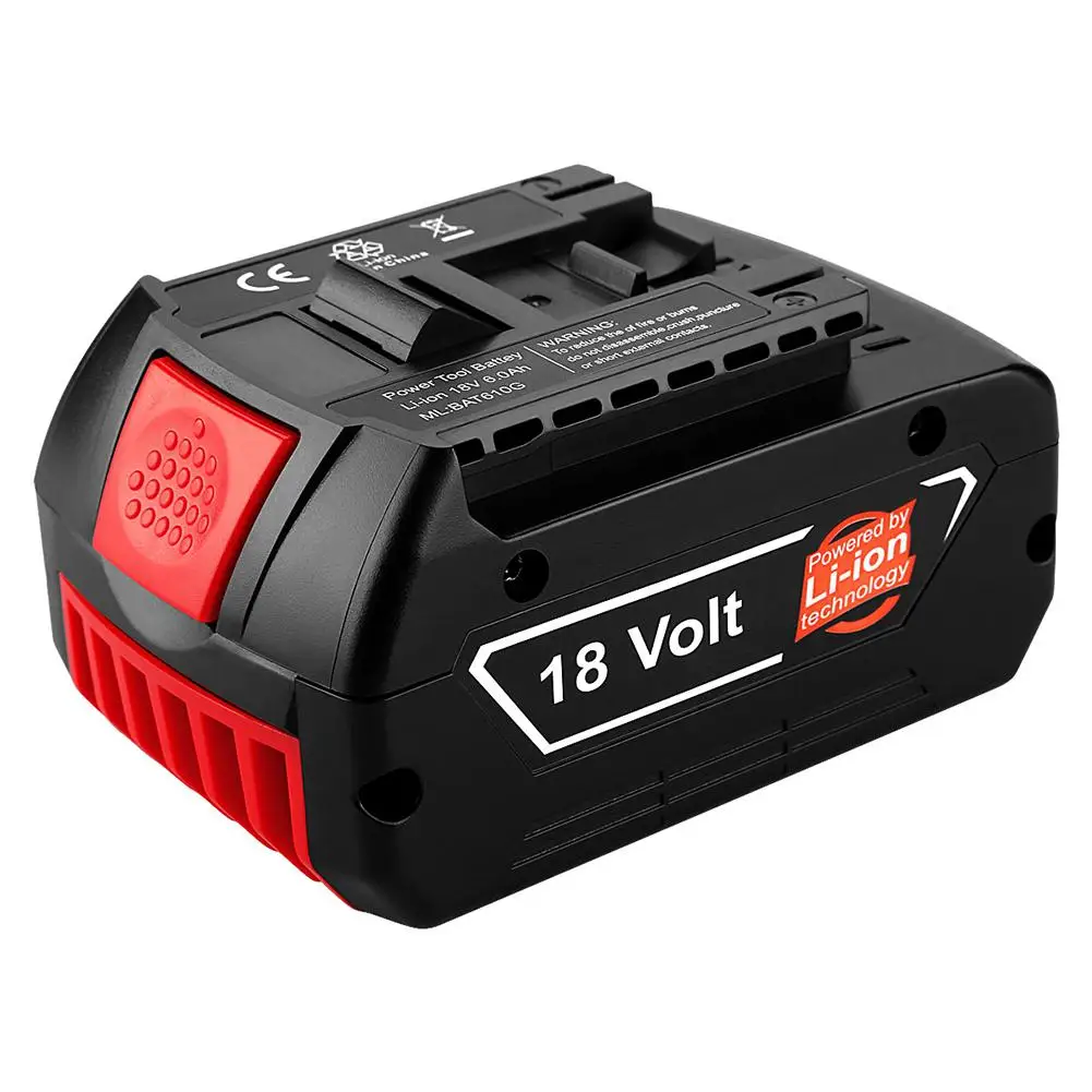 Adeeing Li-ion Battery Replacement for Bosch Drill 18V BAT609 Spare Power Tool