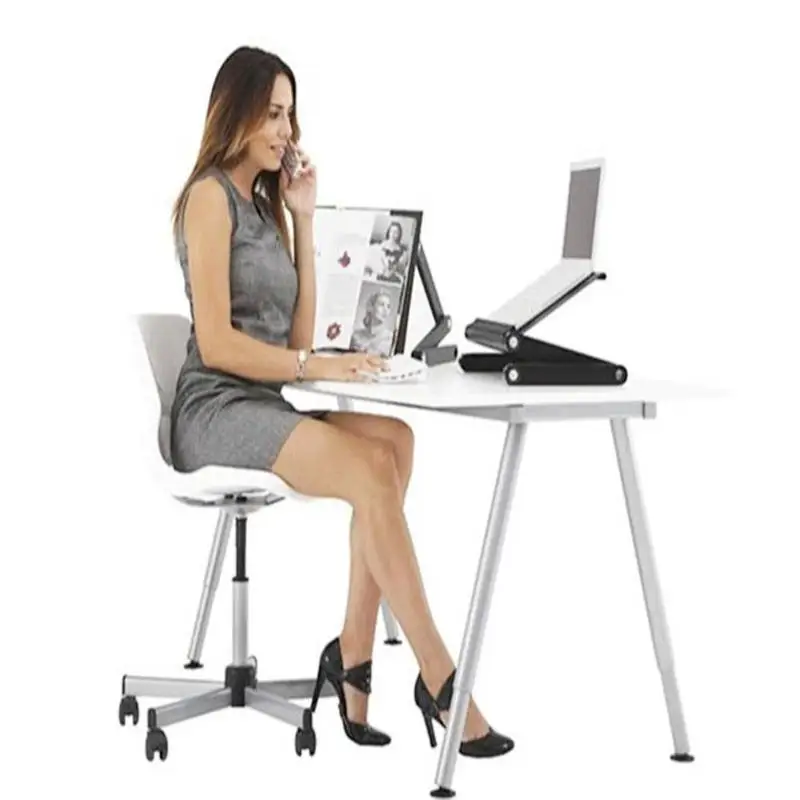 لاب توب محمول مكتب التلفزيون السرير Lapdesk صينية قابل للتعديل تجميعها طاولة قابلة للطي لأجهزة الكمبيوتر المحمول موقف الكمبيوتر حامل مكتبي مع ل...