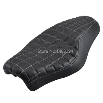 

Black Motorcycle 1 x Driver Passenger Seat 2- Up Seat Leather Fit For Harley Sportster Models XL 883 1200 New