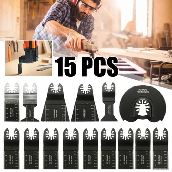 

15Pcs Multitool Saw Blade Oscillating Blade Multi Tool Saw For Renovator For Bosch,Fein Multimaster Wood Cutting Accessories Kit