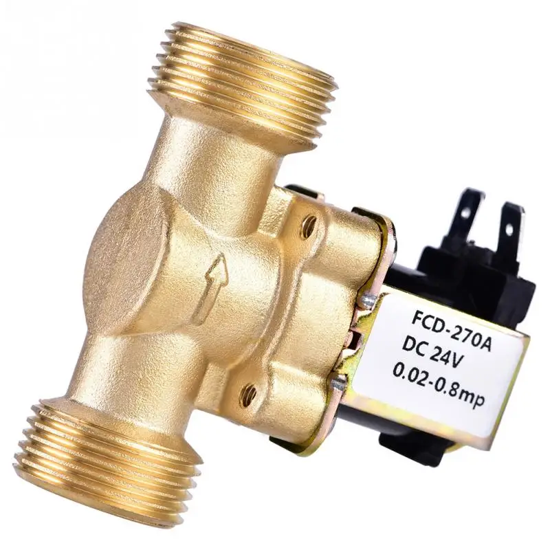 Горячий 1 шт. 3/4 &quotDC 24V Нормально закрытый латунный электромагнитный клапан для