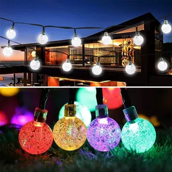 

Solar Lighting String Outdoor Garden Lights Multicolor 30 LED Crystal Ball Christmas Trees Party Decor Dream Fairy Lamp