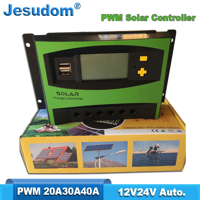 

PWM Solar Charge Controller 60A50A40A30A 12V24V Auto. PV Regulator with LCD & Dual USB 5VDC Output for Solar Power System