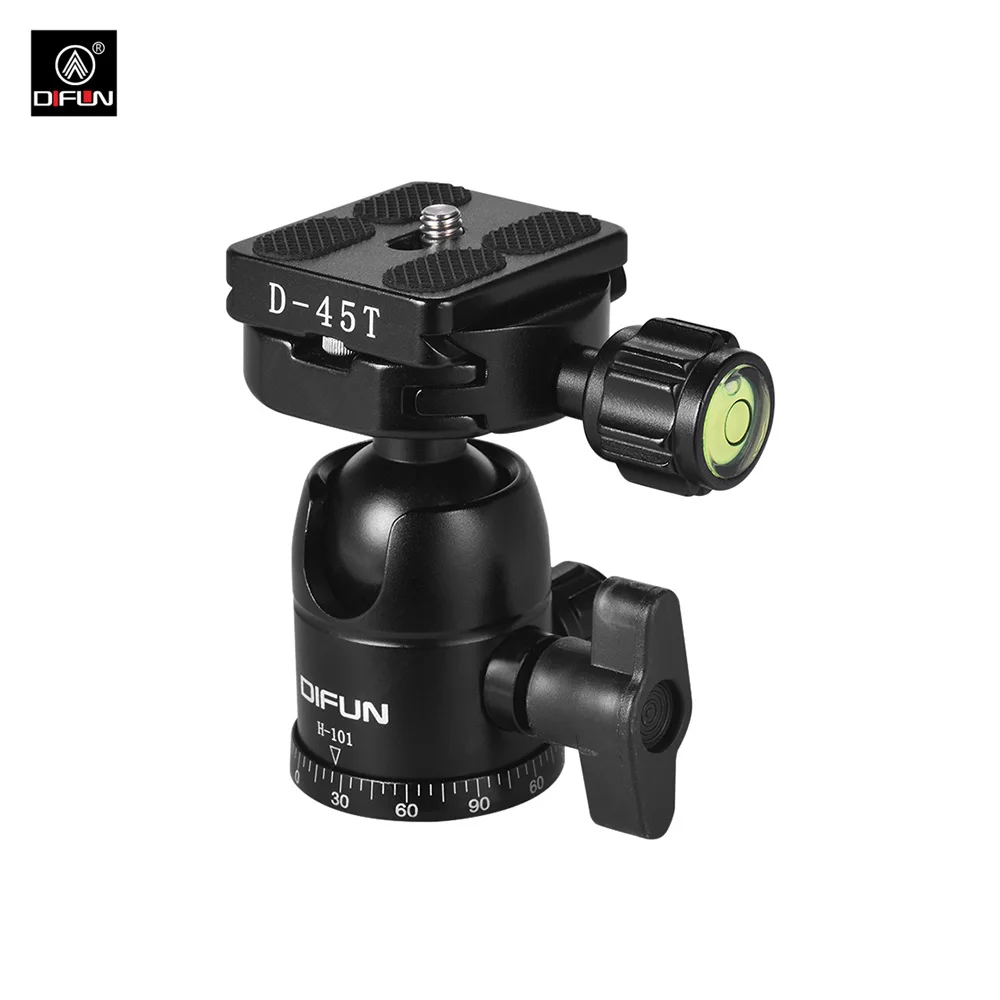 DIFUN H 101 Head Tripod Head Aluminum Alloy Ball Head Panoramic 1/4" Screw for Canon Nikon Sony
