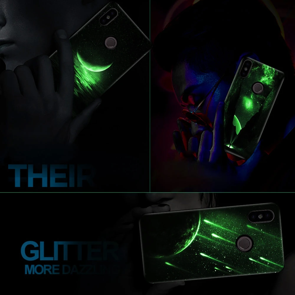 Luminous Glass Phone Case For Xiaomi Redmi Note 5 6 Pro 4X 6A Luxury Back Cover Case For Xiaomi Redmi 5 Plus Mi A1 A2 Lite Luminous Glass Phone Case For Xiaomi Redmi Note 5 6 Pro 4X 6A Luxury Back Cover Case For Xiaomi Redmi 5 Plus Mi A1 A2 Lite