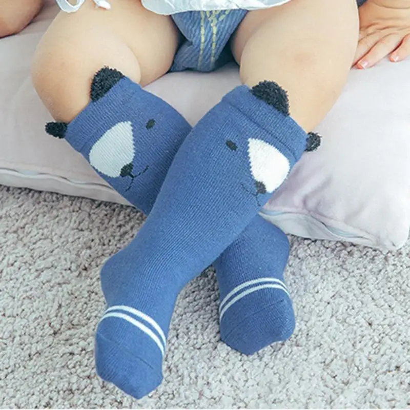 

3 PairS Unisex Newborn Cotton Infant Anti-slip Socks Baby Socks Floor Socks Boys Girls Cute Cartoon Animal Baby Toddler Socks