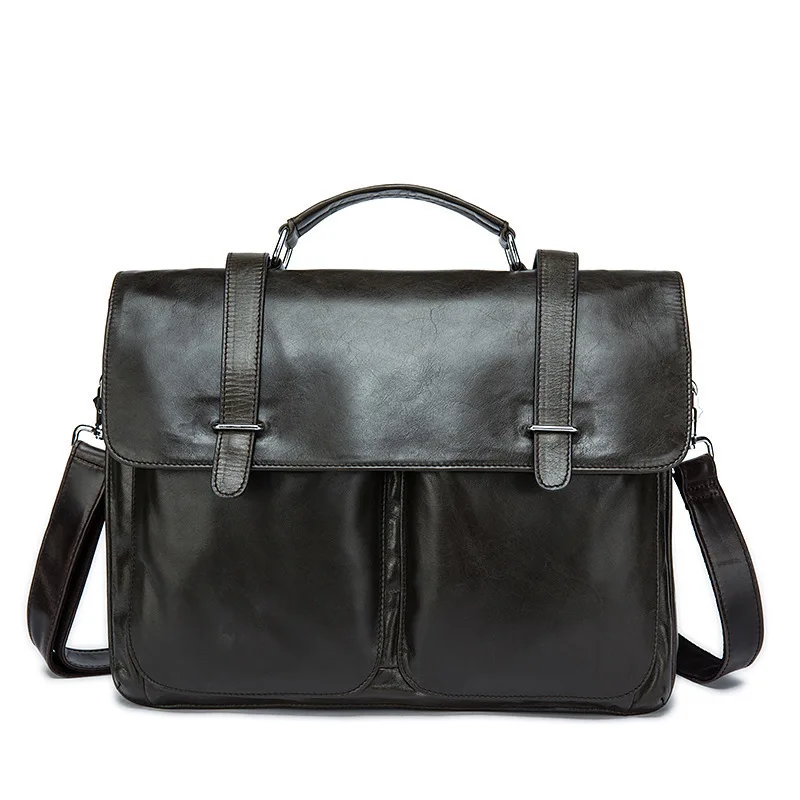 

Luxury Famous Brand Genuine Cow Leather Bag Men Briefcase Business laptop bags Office Bag Briefcases maleta Large Man portfolio
