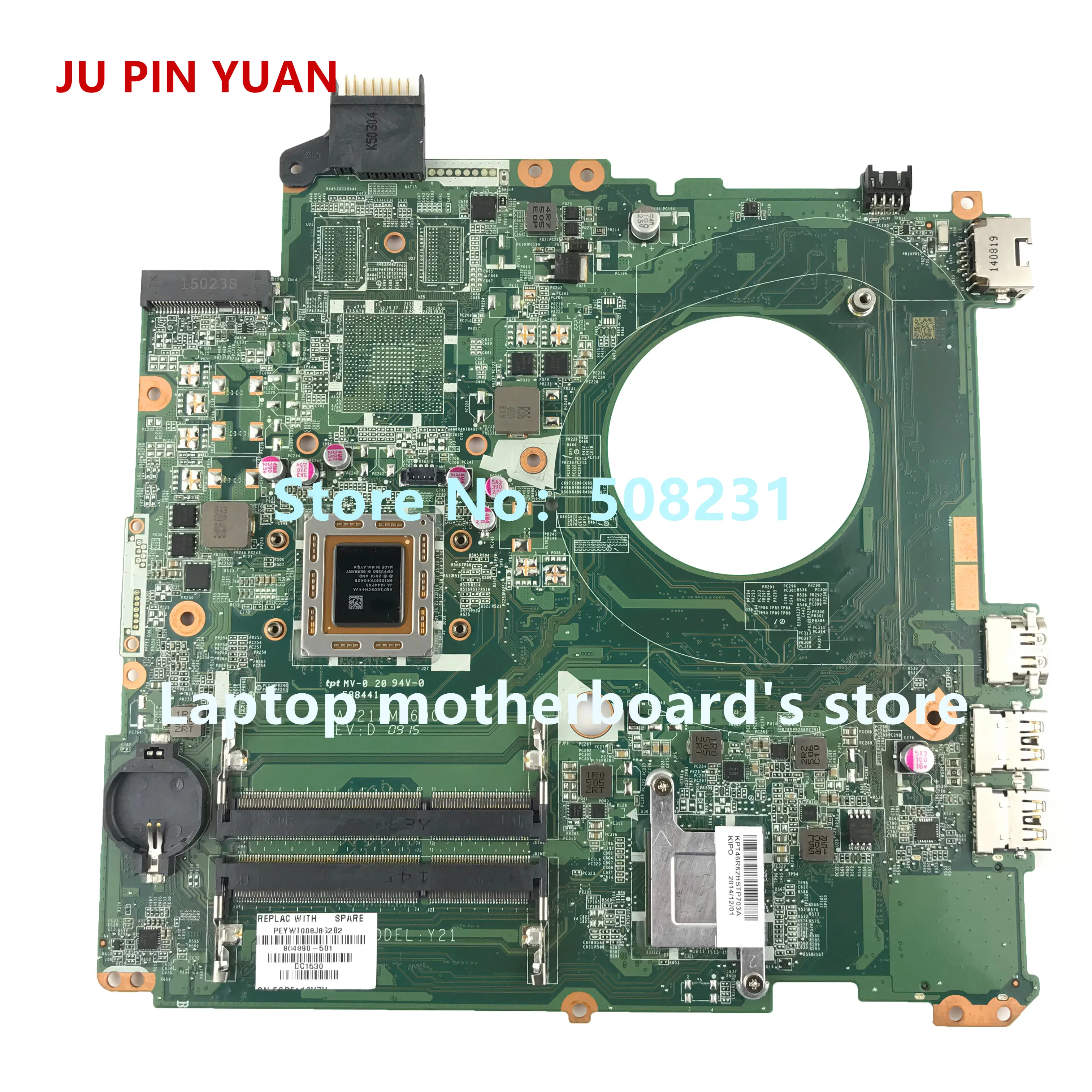 Ju pin yuan 804890 501 601 Y21 DAY21AMB6D0 для HP PAVILION 15 P 15Z материнская плата ноутбука с A10 7300M