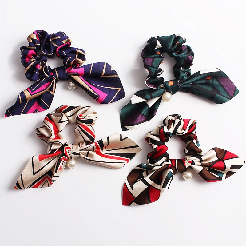 

Fashion 1PC New Big Bowknot Women Hair Rope Elastic Floral Print Hair Band Girls Hairband