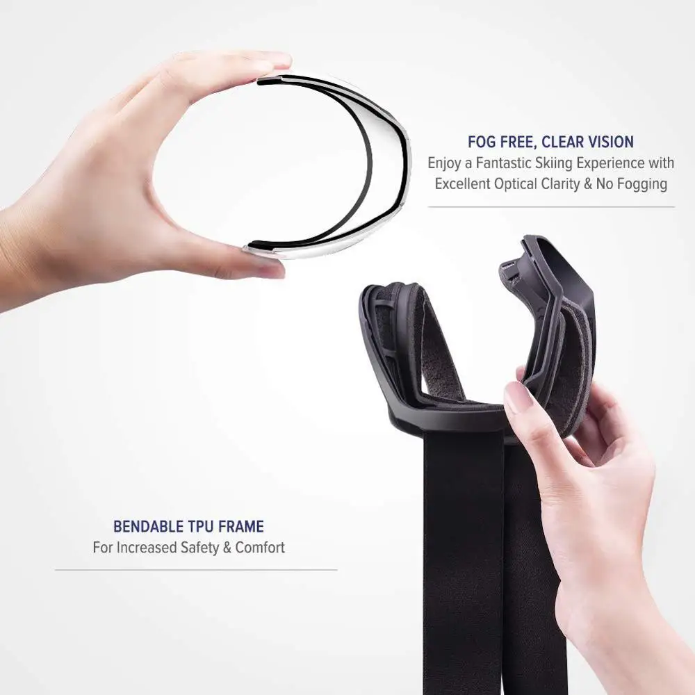 تزلج نظارات اللونية واضح التزلج نظارات الادسنس UV حماية على الجليد لجميع الطقس الرجال النساء كبيرة كروية قناع sci