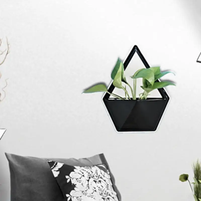 1 шт. 3D настенные цветочные горшки акриловые волокна кашпо ваза геометрическое настенное украшение для цветочной вазы контейнер для суккулентных растений