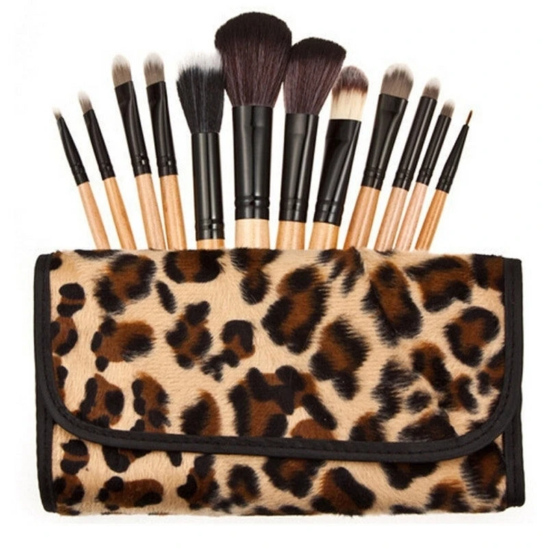 12 шт. Make up Brush Профессиональная Косметика для лица набор кистей setleopard