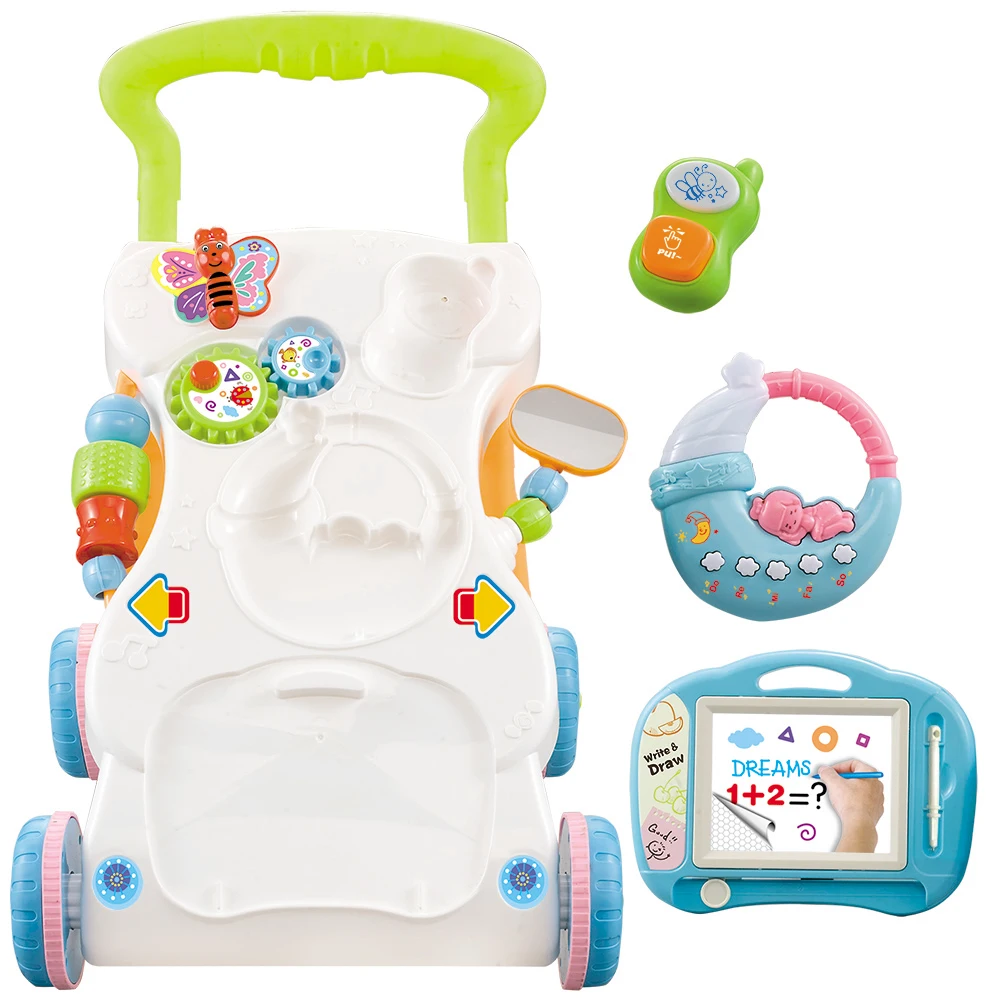 Baby Walker Toddler Trolley Sit-to-Stand ABS Musical Adjustable Height exercise hearing learn walk scientifically