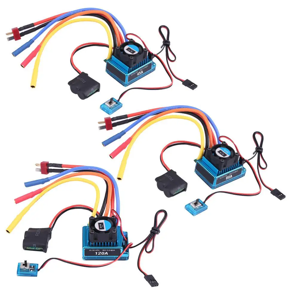 

Rcharlance 45A 80A 120A Brushless ESC Electric Speed Controller waterproof dust-proof RC Part Accessory