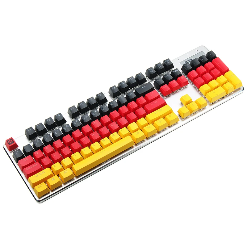 

MantisTek German Flag Color New Replacement Mechanical Keyboard KeyCaps 109 Keycaps OEM Profile Double Shot Backlit PBT Key Caps