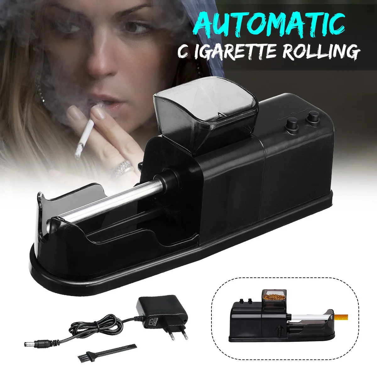 

1pc Electric Easy Automatic Cigarette Rolling Machine Injector with Function Credibility Adapter Tobacco Maker Roller
