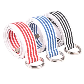 

Belts Stripes Canvas Jeans Belt Silver HOT Casual Belts Men And Women Simple Decorative Strap Belt Striped Style Solid Girl