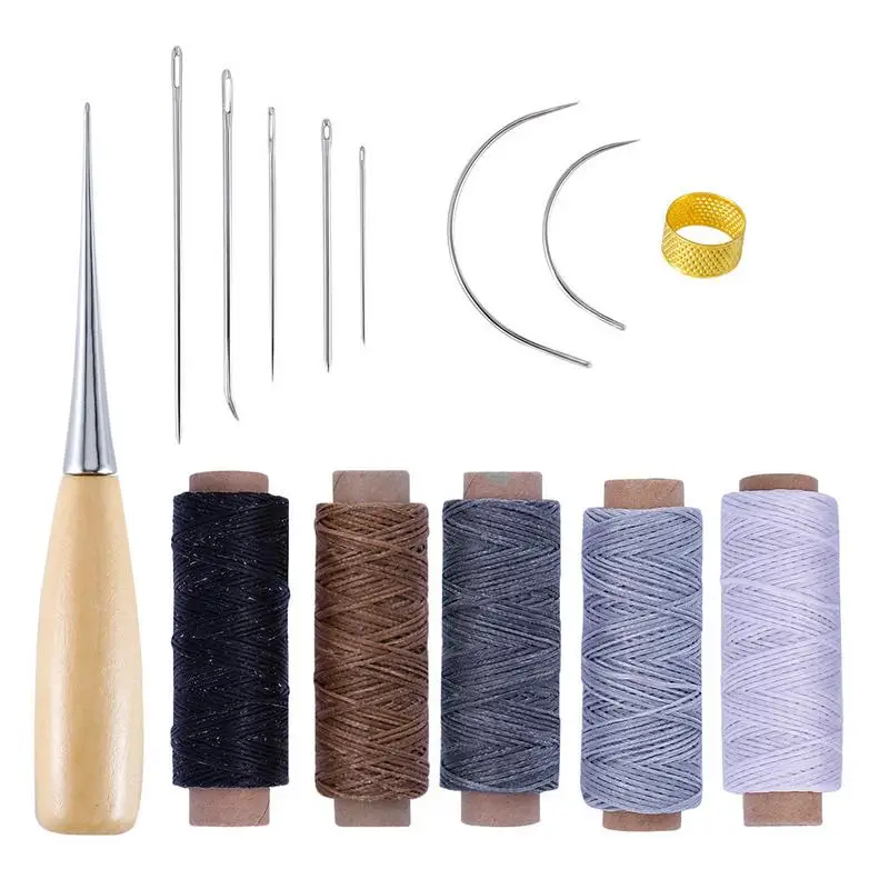 

Leather DIY Tool Set Hand Sewing Entry Making Accessories Craft Hand Stitching Wax Thread Drill Thimble Repair