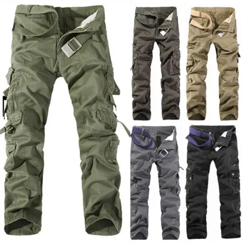 

New Casual Mens Military Army Cargo Camo Combat Work Trousers Pants SSF