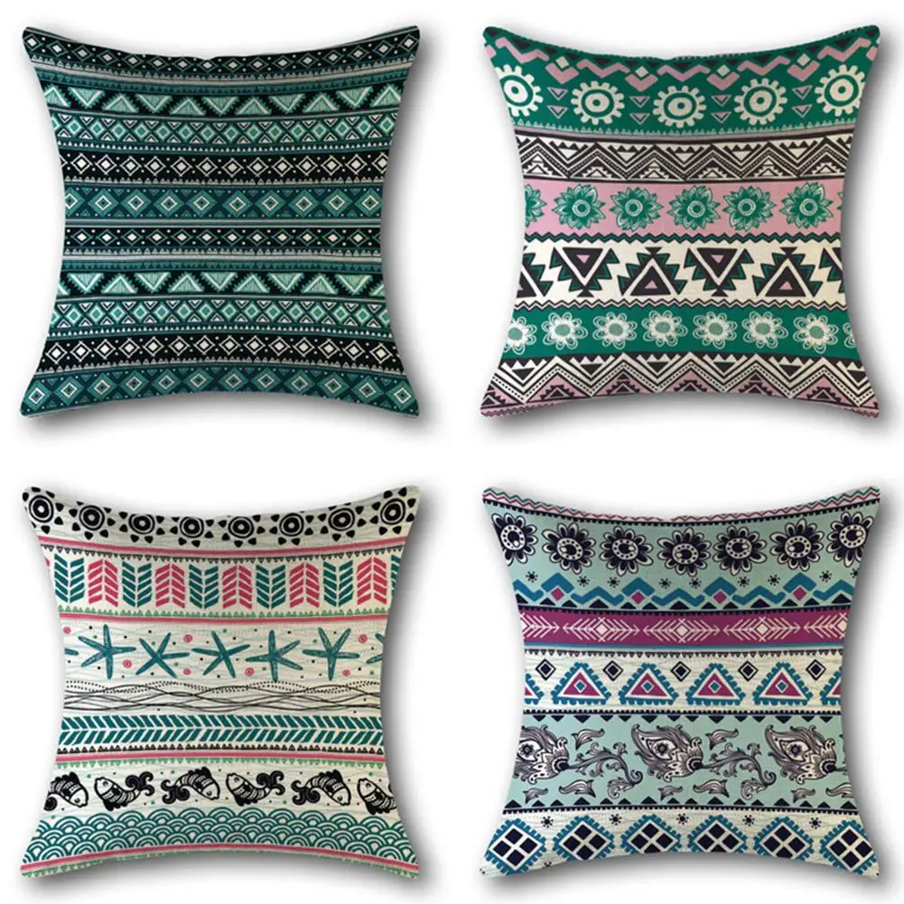 

Adeeing Geometric Ethnic Style Linen Cushion Cover for Sofa Decoration