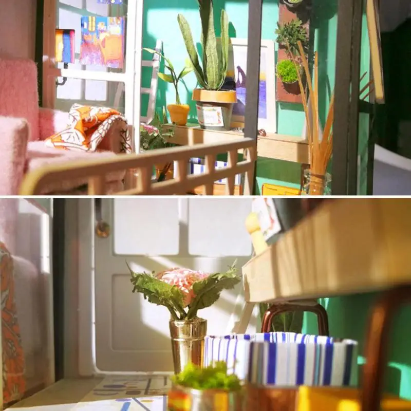 Miniature Dollhouse Kit Decorations Light Furniture DIY House Ornaments Toy