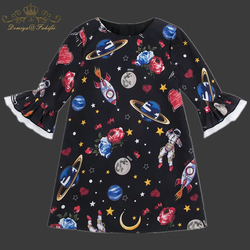 

Girls Dress with Star Wars Pattern Flare Sleeve Princess Dress Children Costume Robe Fille Kids Party Dresses Baby Girl Clothes