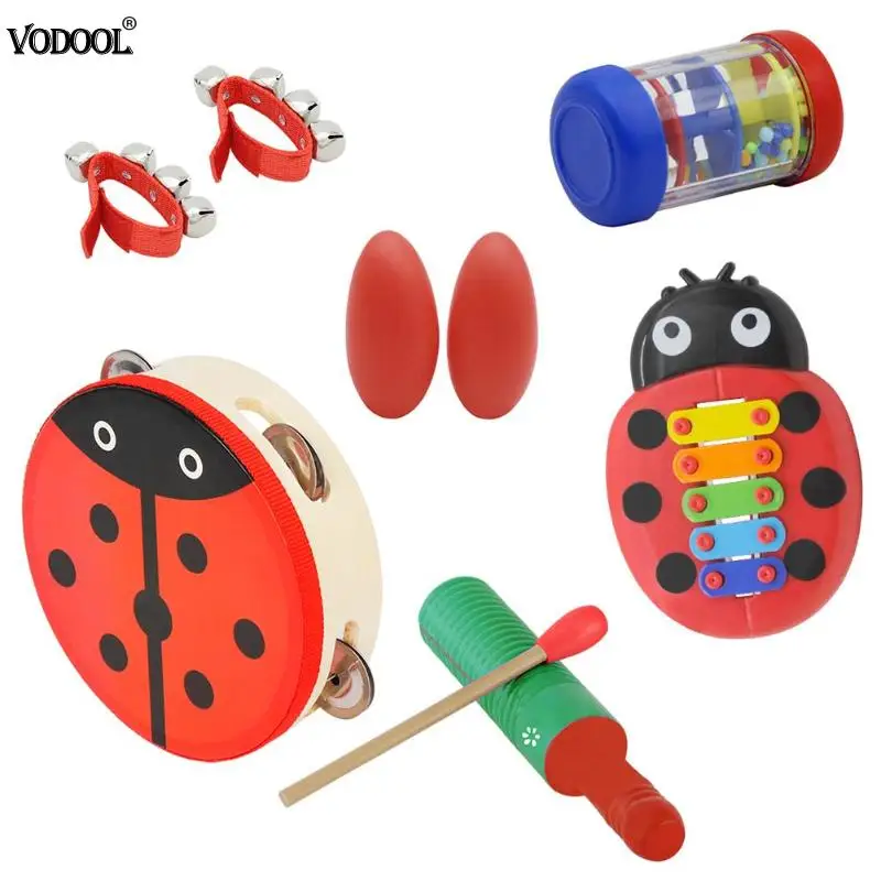 

8pcs Orff musical instrument set cartoon little knocking piano Kids Early Educational Toy Gift Baby Grasp Hand Bell Music Toy