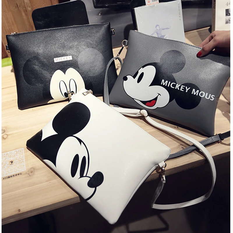 

Envelope Shoulder Bags Women 2018 Minnie Mickey Mous Printed PU Leather Bag Teenage Girl Cartoon Snoopy Messenger Crossbody Bags