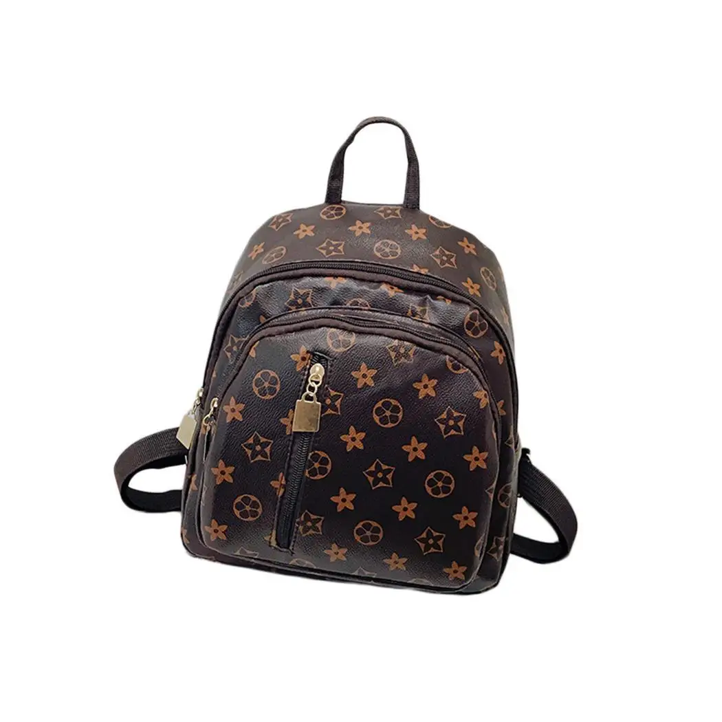

Women Casual Mini Adjustable Strap Square Multi-layered 2 Zipper Interior Pocket Soft Handle Backpack