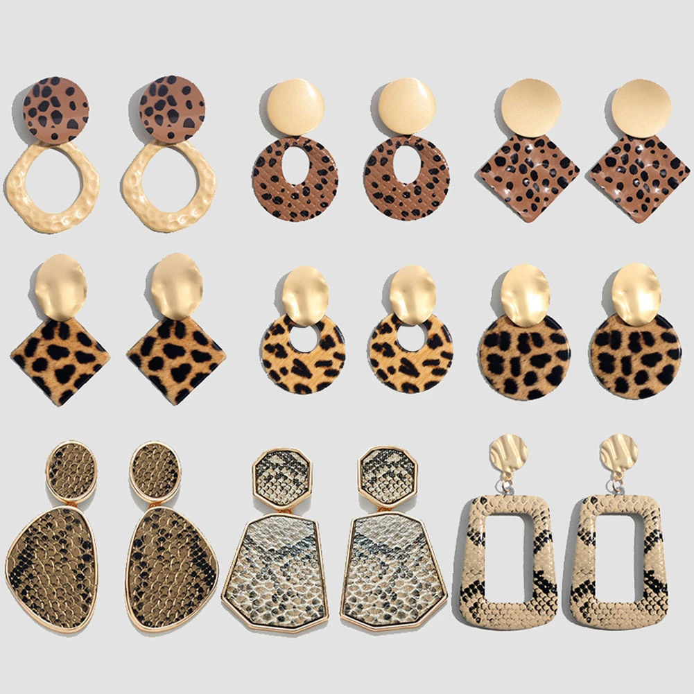 Leopard Print Earrings Leopard Earrings Wood Earrings Valentine/'s Day Earrings Earrings