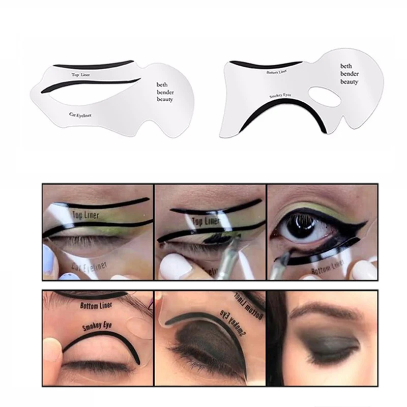 

XIMIVOGUE 10pcs/set Eyebrow Stencils for Women Maquillage Profession Eyeliner Shaper Cat Eye Smoky Makeup Tools for Eye Brows