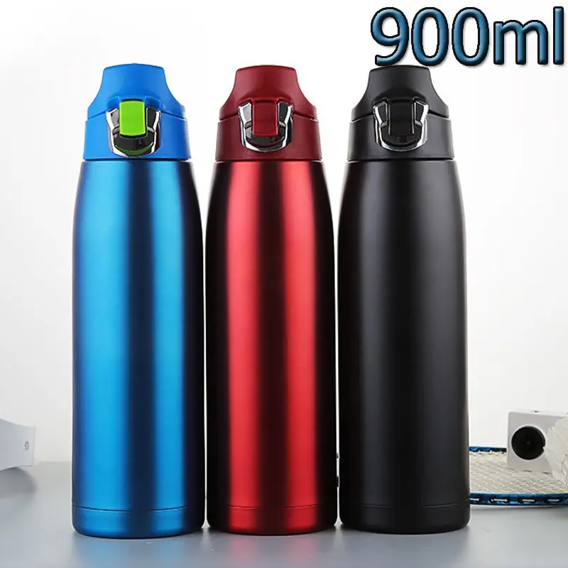 

Portable Thermal Cup Vacuum Flask 900ml Heat Water Bottle 304 Stainless Steel Leakage Proof for Outdoor Sport Hiking Drinkware