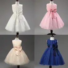Брендовое свадебное платье для маленьких девочек; праздничная одежда; костюм принцессы; нарядная летняя модная одежда без рукавов