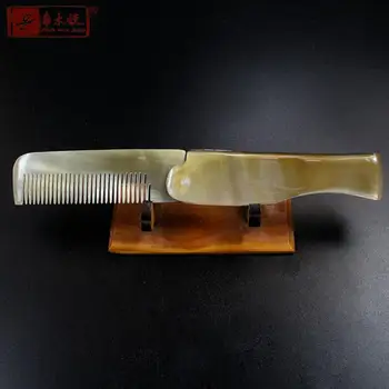 

Foldable Horn comb Portable Folding Comb Anti-Static Hairbrush Handmade Natural Ox Horn Combs 200pcs