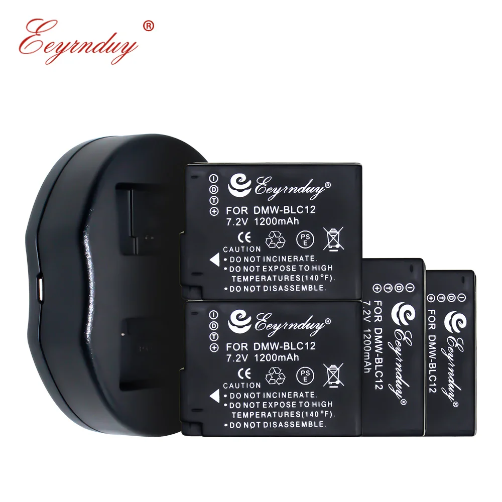 4 Pack Замена батареи DMW BLC12 и USB двойное зарядное устройство для PANASONIC LUMIX DMC G5 G6 G7 GX8