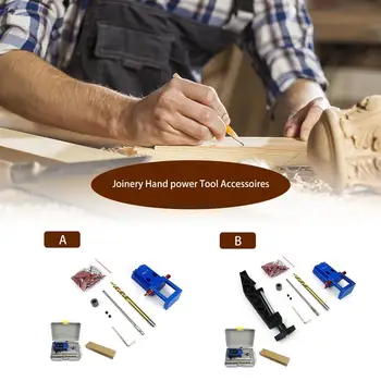 

Mini Wodworking Pocket Clamp Kit System Kit Step Drill with Wooden Box Work and Joinery Hand Tool Accessories