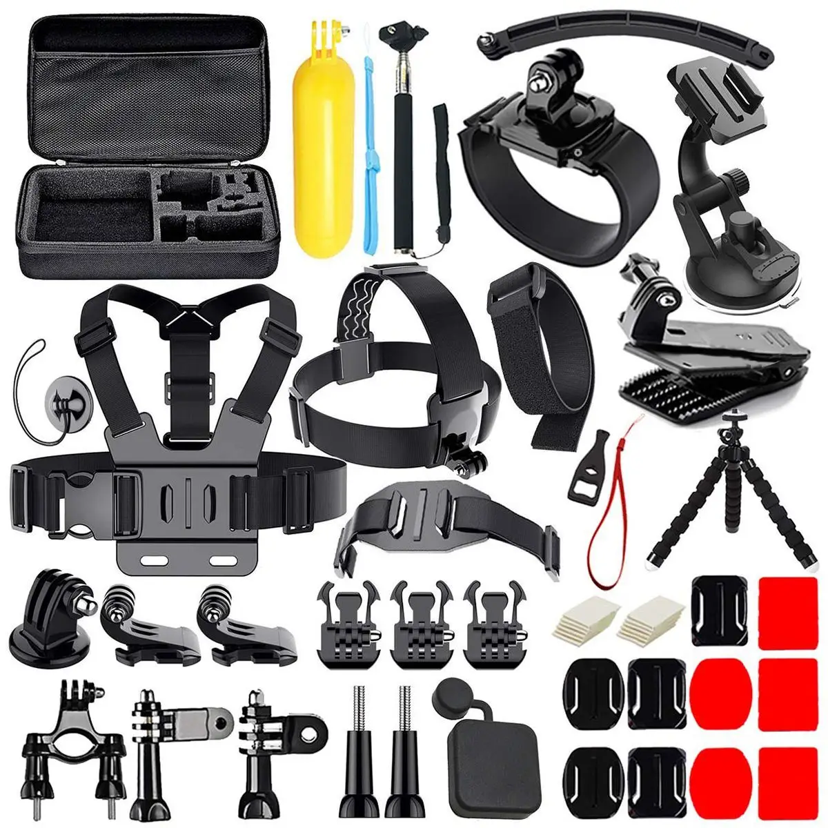 

50 in 1 Action Camera Accessories Kit for GoPro Hero 2018 GoPro Hero6 5 4 3 Carrying Case/Chest Strap/Octopus Tripod