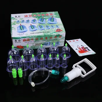 

12pots/set Vacuum Chinese Medicine Cupping therapy Physical Relieve Body Pain Without Side Effects Health Care Tool T0192CMC
