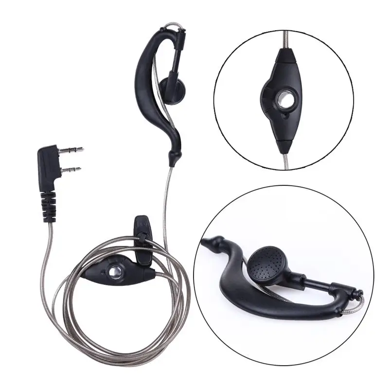 2 Pin PTT Mic Earpiece Headset for Baofeng Kenwood Puxing Wouxun HYT TYT Radio