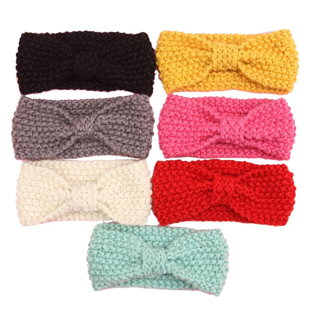 

Kidlove Cute Bowknot Style Kids Headwear Baby Girl Toddler Knitting Bow Headband Hair Band Accessories Winter