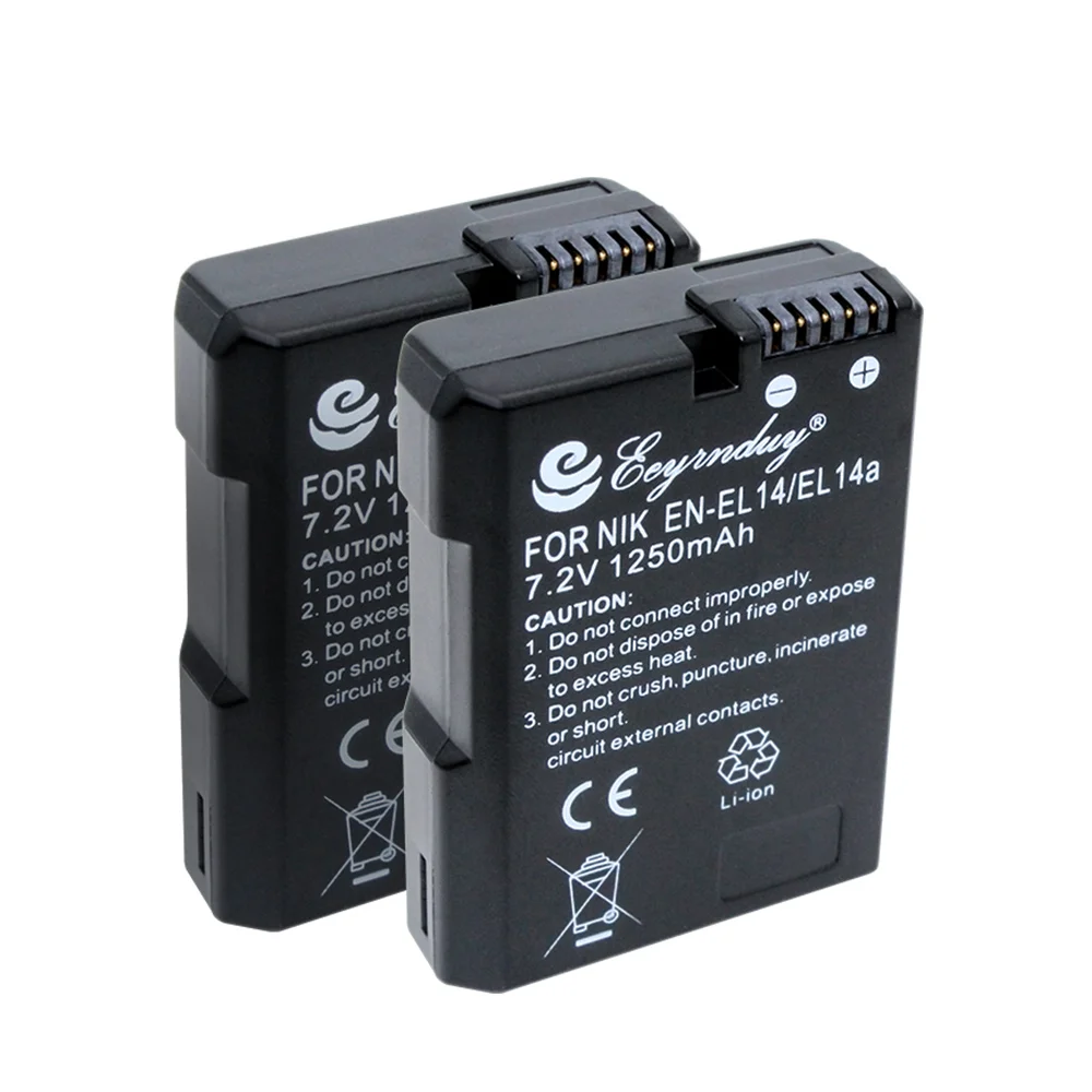 Двойное зарядное устройство USB и 2 аккумулятора для Nikon D5600 D5200 D5300 D5500 D3100 D3200