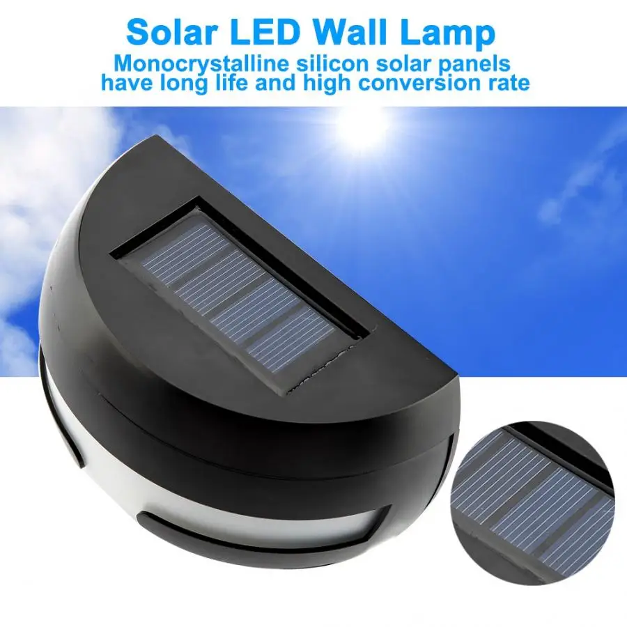 

Outdoor Retro Half-moon 2LED Solar Wall Lamp Household White Light Solar Wall Light for Garden Courtyard wall lights for home