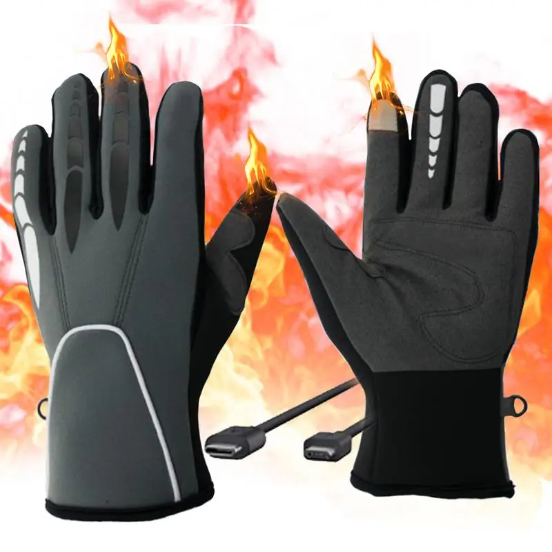 

USB Charging Electric Heating Gloves Constant Temperature Warm Mittens for Outdoor Activities Men Women Heated Clothes