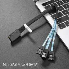 ALLOYSEED 0,3 m цифровые кабели для передачи данных Mini SAS 4i SFF-8087 36P 36-Pin Male to 4 SATA 7-Pin разделитель данных Кабель-адаптер провод шнур