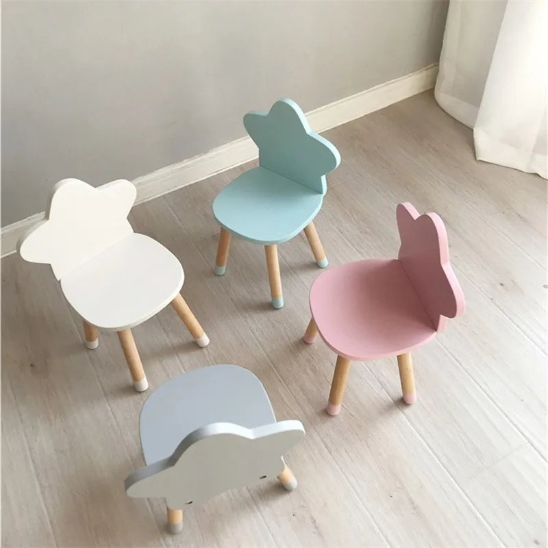 

New Children's Solid Wood Furniture Study Writing Kindergarten Thickening Chair Baby Dining Chair Lunch Stool 50x29x25cm